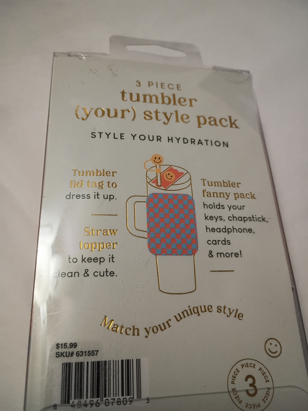 3-Piece Tumbler Style Pack - Orange & Blue Smiley Accessories - Picture 3 of 4
